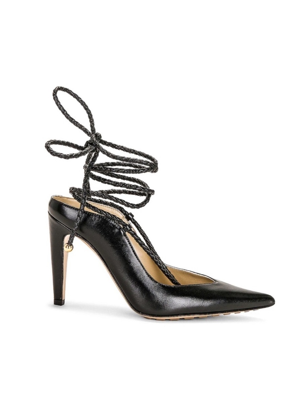Bottega Veneta $1,450 Ankle Wrap Pointed Toe Pump Black NWT 8